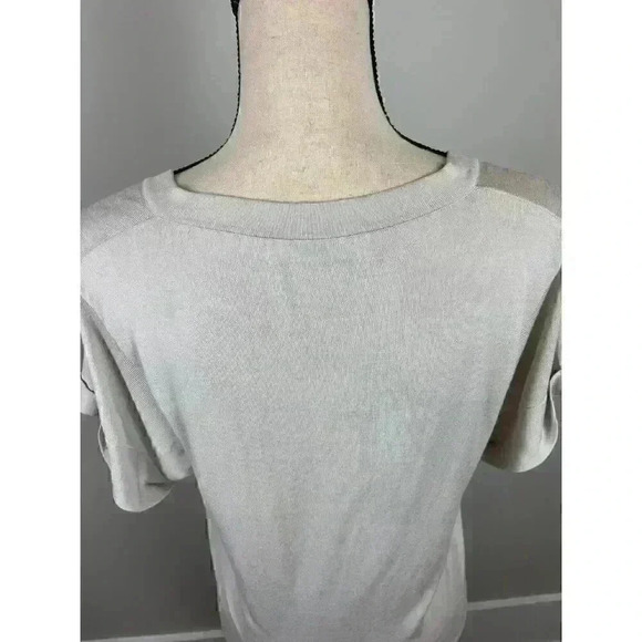 Amina Rubinacci Women's Short Sleeve Shift Dress Size 44 Beige Midi - Picture 7 of 11